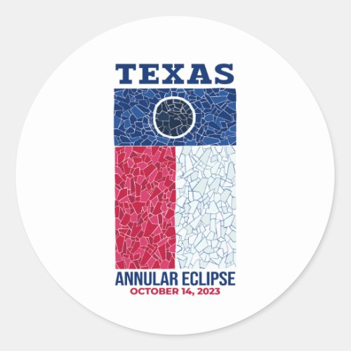 Texas Annular Eclipse Round Sticker