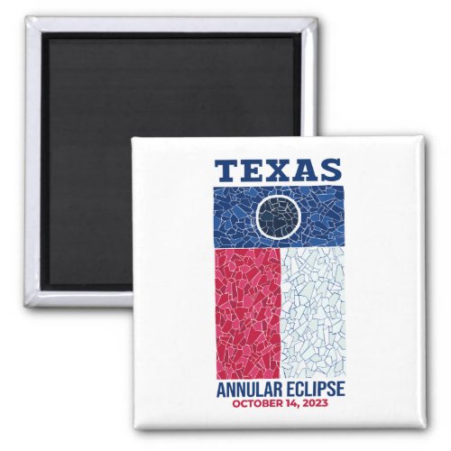Texas Annular Eclipse Square Magnet