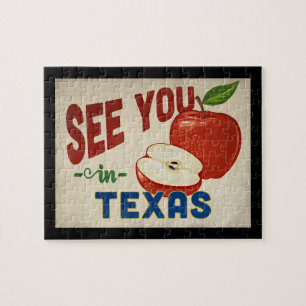 Texas Apple - Vintage Travel Jigsaw Puzzle