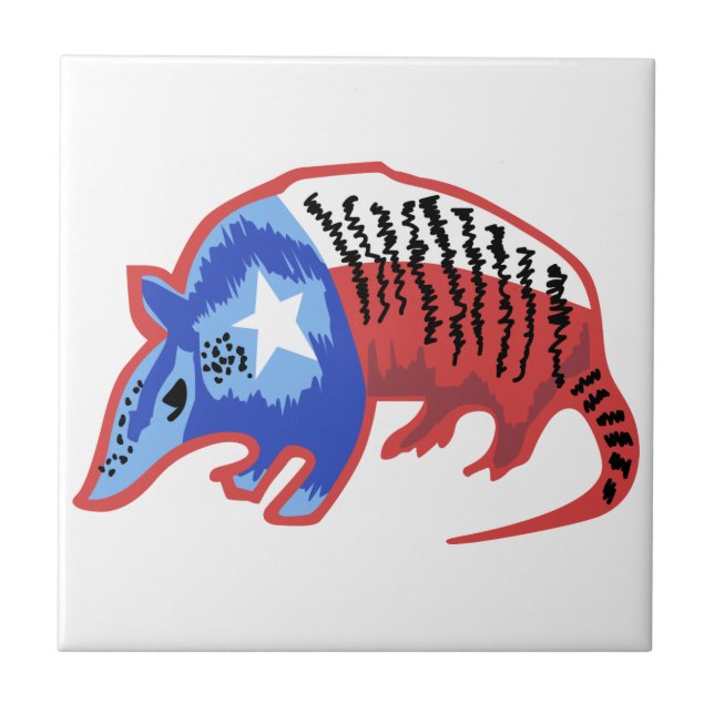 Texas Armadillo Ceramic Tile (Front)