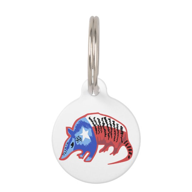 Texas Armadillo Pet ID Tag (Front)