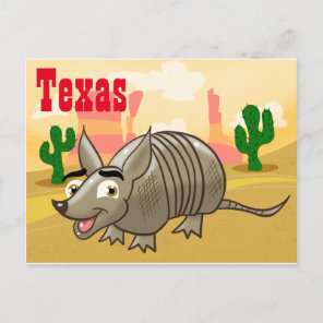 Texas Armadillo Travel Postcard