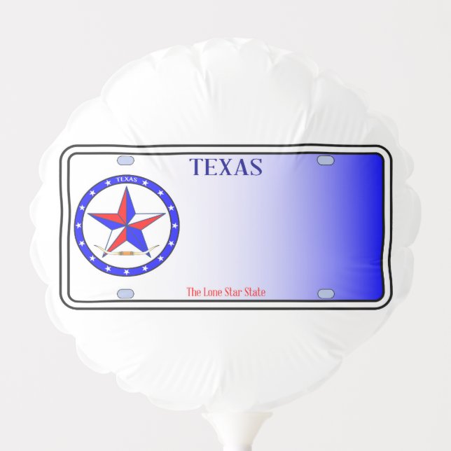 Texas Auto License Plate Balloon (Front)