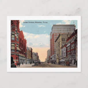 Texas Ave., Houston, Texas 1910 Vintage Postcard