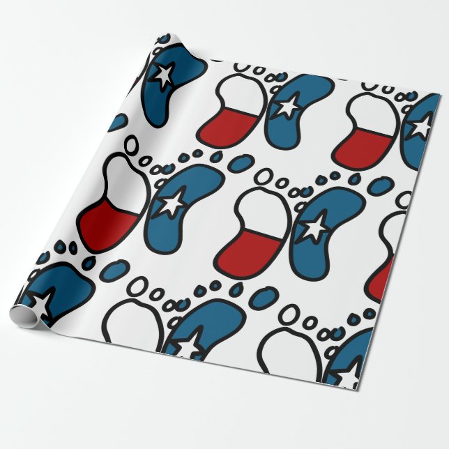Texas Baby Feet Wrapping Paper (Unrolled)