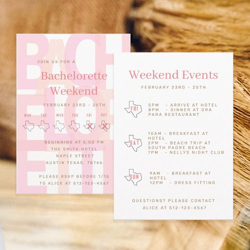 Texas Bachelorette Weekend Party Invitation
