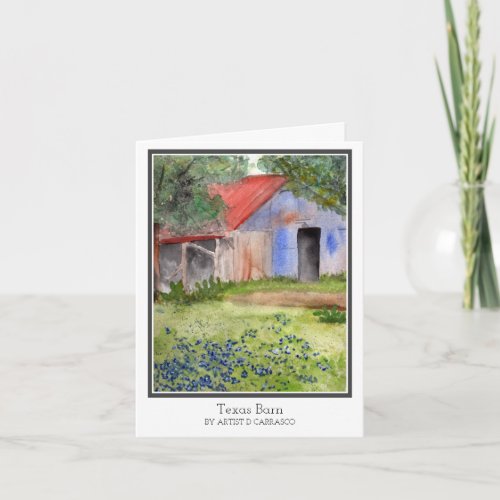 Texas Barn Watercolor Birthday Card