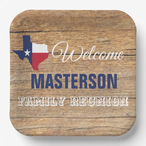 Texas Barnwood Family Reunion Paper Plates