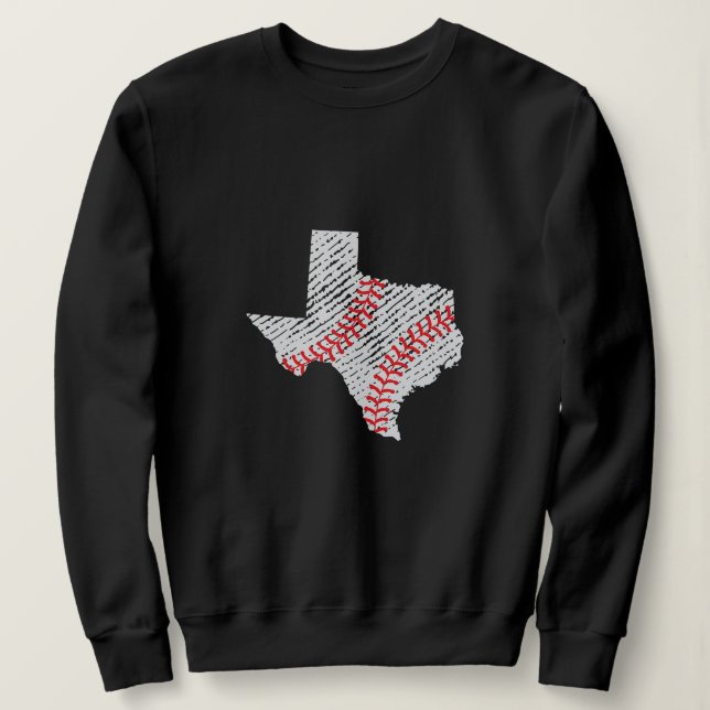 Texas Baseball Mom Personalized Baseball Stitching Sweatshirt (Design Front)