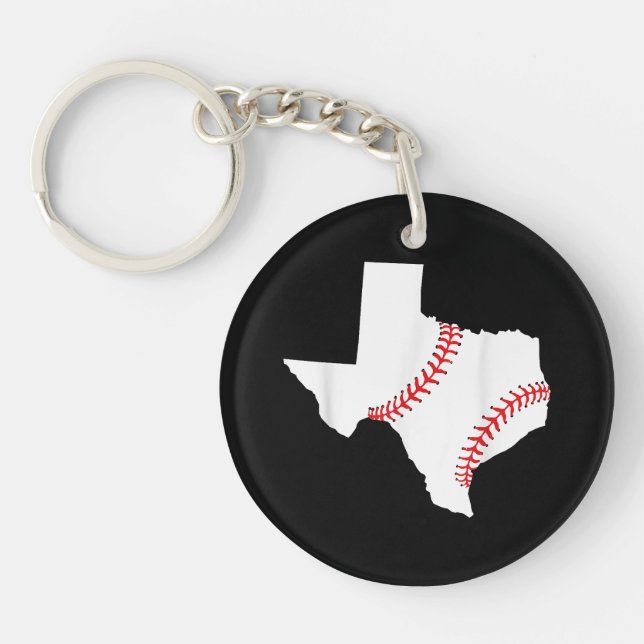 Texas Baseball State funny Texas Baseball  Keychain (Front)