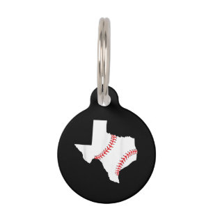Texas Baseball State funny Texas Baseball Pet ID Tag