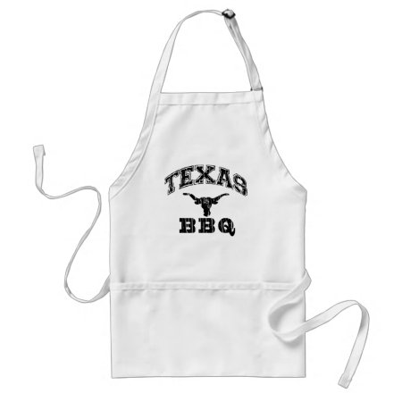 Texas Bbq Custom Black Logo Adult Apron