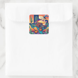 Texas BBQ Party 2 Square Sticker