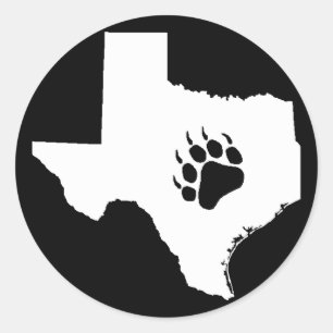 Texas Bear Paw Classic Round Sticker