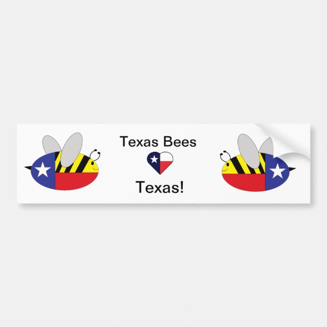 Texas Bee Bumper Sticker (Front)