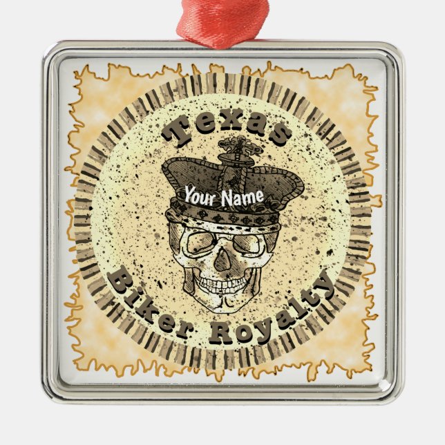Texas Biker  Metal Ornament (Front)