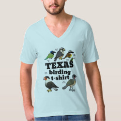 Texas Birding T-Shirt Men's American Apparel Fine Jersey V-neck T-Shirt