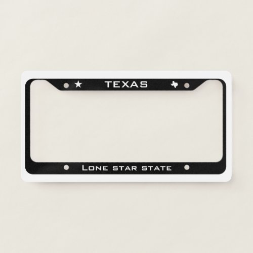 Texas Black License Plate Frame