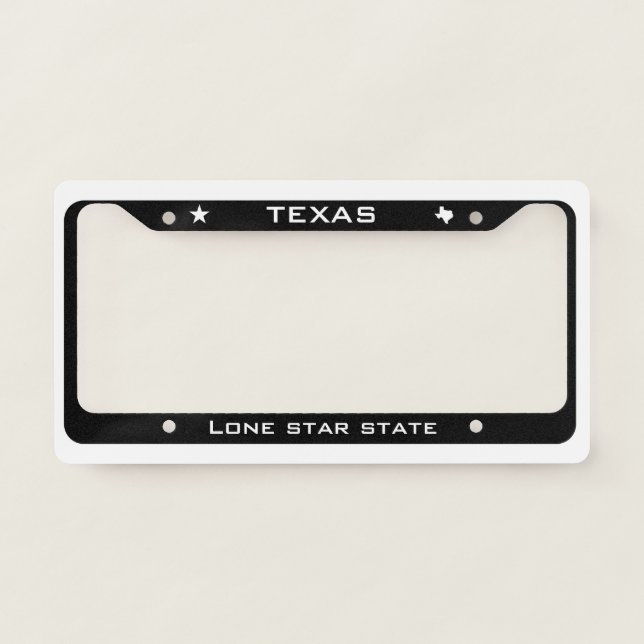 Texas Black License Plate Frame (Front)