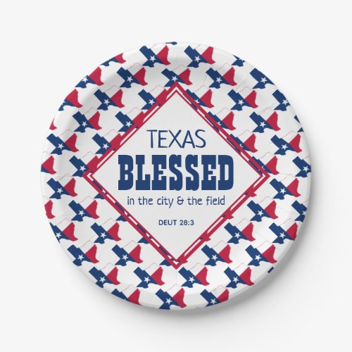 TEXAS Blessed Christian Paper Plates