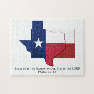 TEXAS   Blessed Nation   TEXAN FLAG Jigsaw Puzzle