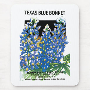Texas Blue Bonnet Seed Packet Label Mouse Pad