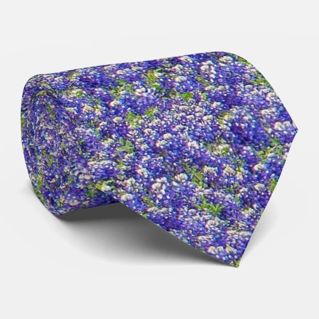 Texas Blue Bonnets Neck Tie (Rolled)