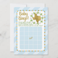 Texas Blue Gold Baby Shower Bingo Game Invitation