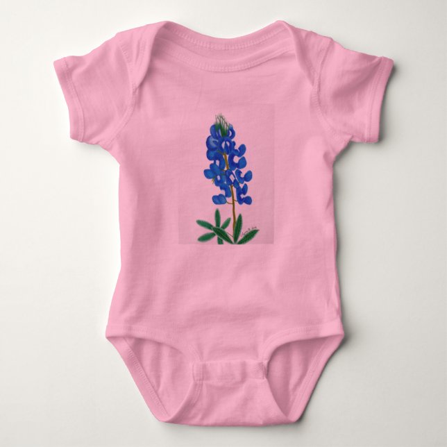 Texas Bluebonnet Baby Bodysuit (Front)