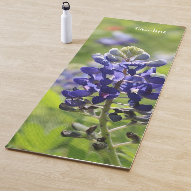 Texas Bluebonnet (blue back), Personalized Yoga Mat (In Situ)