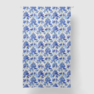 Texas Bluebonnet Blue Floral Wildflower Pattern Blackout Curtains