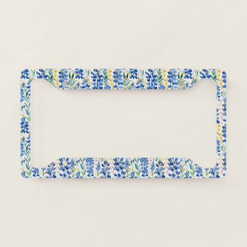 Texas Bluebonnet Blue Wildflower License Plate Frame