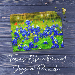 Texas Bluebonnet Field Rustic Elegant Jigsaw Puzzle