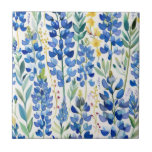 Texas Bluebonnet Floral Repeating Ceramic Tile<br><div class="desc">A great choice for Texans,  gardeners,  and wildflower enthusiasts who enjoy botanical-inspired décor.</div>