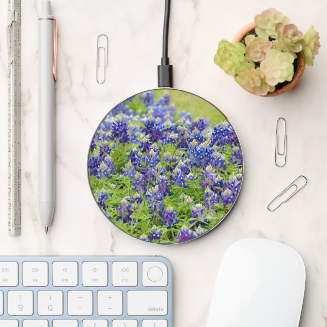 Texas Bluebonnet Flowers Art Charger (Desk)