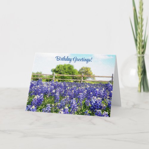 Texas Bluebonnet Flowers Birthday Greeting Card