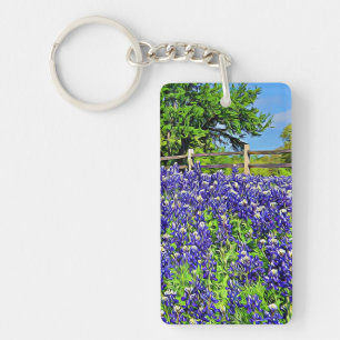 Texas Bluebonnet Flowers Key Chain