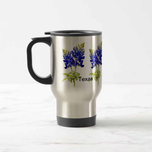 Texas Bluebonnet Flowers Travel Mug (Left)