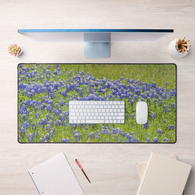 Texas Bluebonnet Flowers Wild Flower Art  Desk Mat (Office 1)