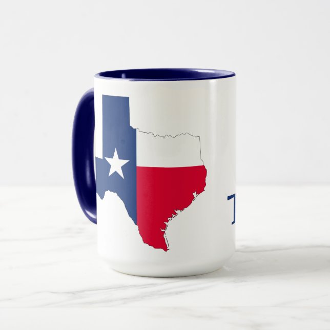 Texas Bluebonnet Flowers with flag colors Mug (Front Left)
