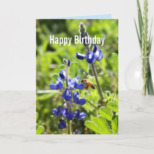 Texas Bluebonnet Happy Birthday Card