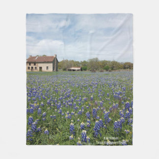 Texas Bluebonnet House Fleece Blanket