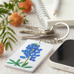 Texas Bluebonnet Inspirational Keychain