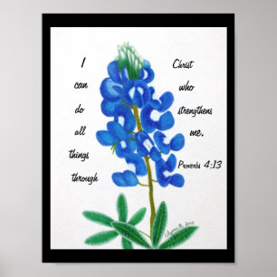 Texas Bluebonnet Inspirational Print