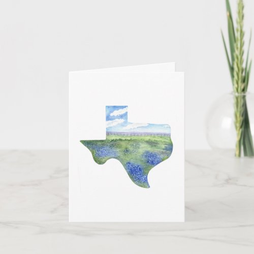 Texas Bluebonnet Landscape Greeting Card