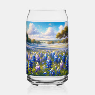 Texas Bluebonnet Meadow Landscape Can Glass