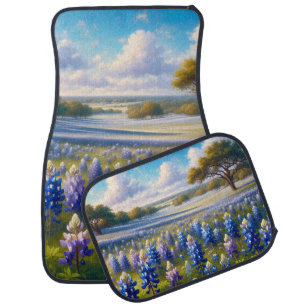 Texas Bluebonnet Meadow Landscape Car Floor Mat