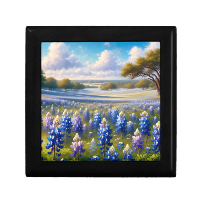 Texas Bluebonnet Meadow Landscape Gift Box (Front)