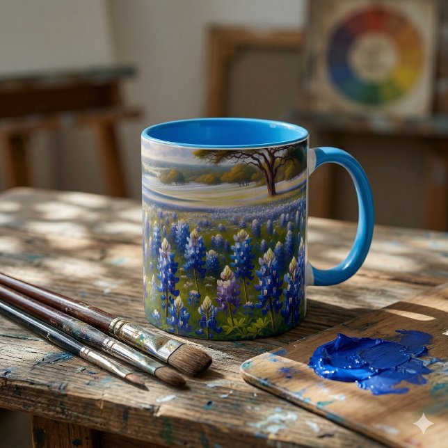 Texas Bluebonnet Meadow Landscape Mug (Texas Bluebonnet Meadow Landscape Mug)