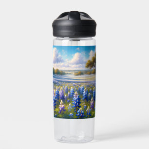 Texas Bluebonnet Meadow Landscape Water Bottle